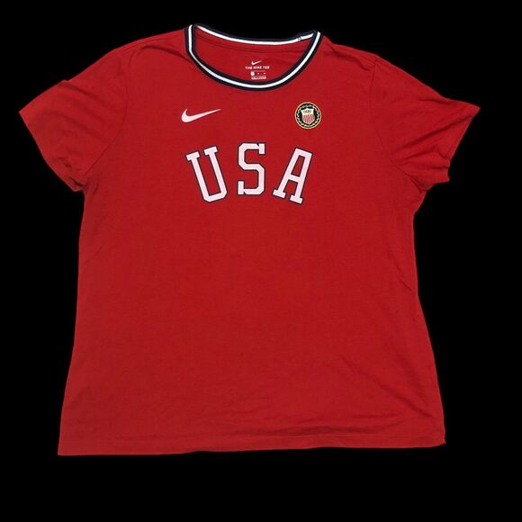 Women’s The Nike Tee USA, Red, White, &Blue; The Olympic Rings, Supersoft SZ XL - Picture 6 of 9